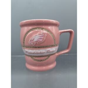 NFL Philadelphia Eagles Coffee Mug, Pink & Gold Glitter Band 14 oz Mug